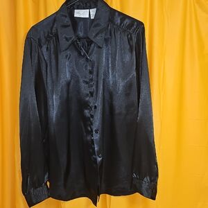 Elegant Black Satin Blouse